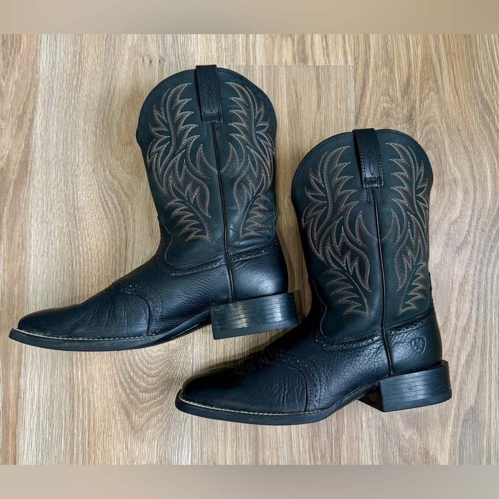 Ariat Black Leather Western Cowboy Boots Men’s Size 10.5EE Style 10016292
